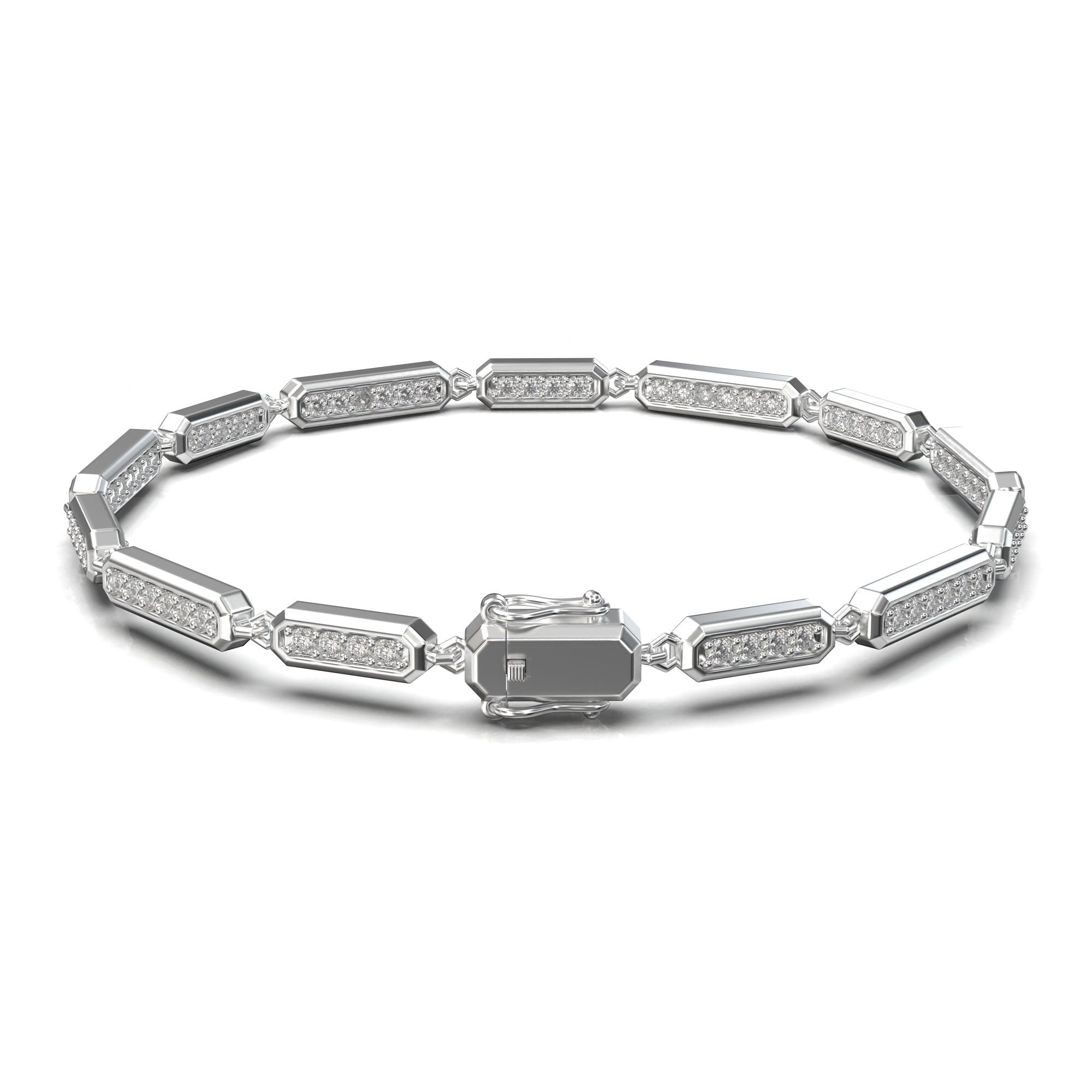 Castor Pavé Bar-Link Bracelet