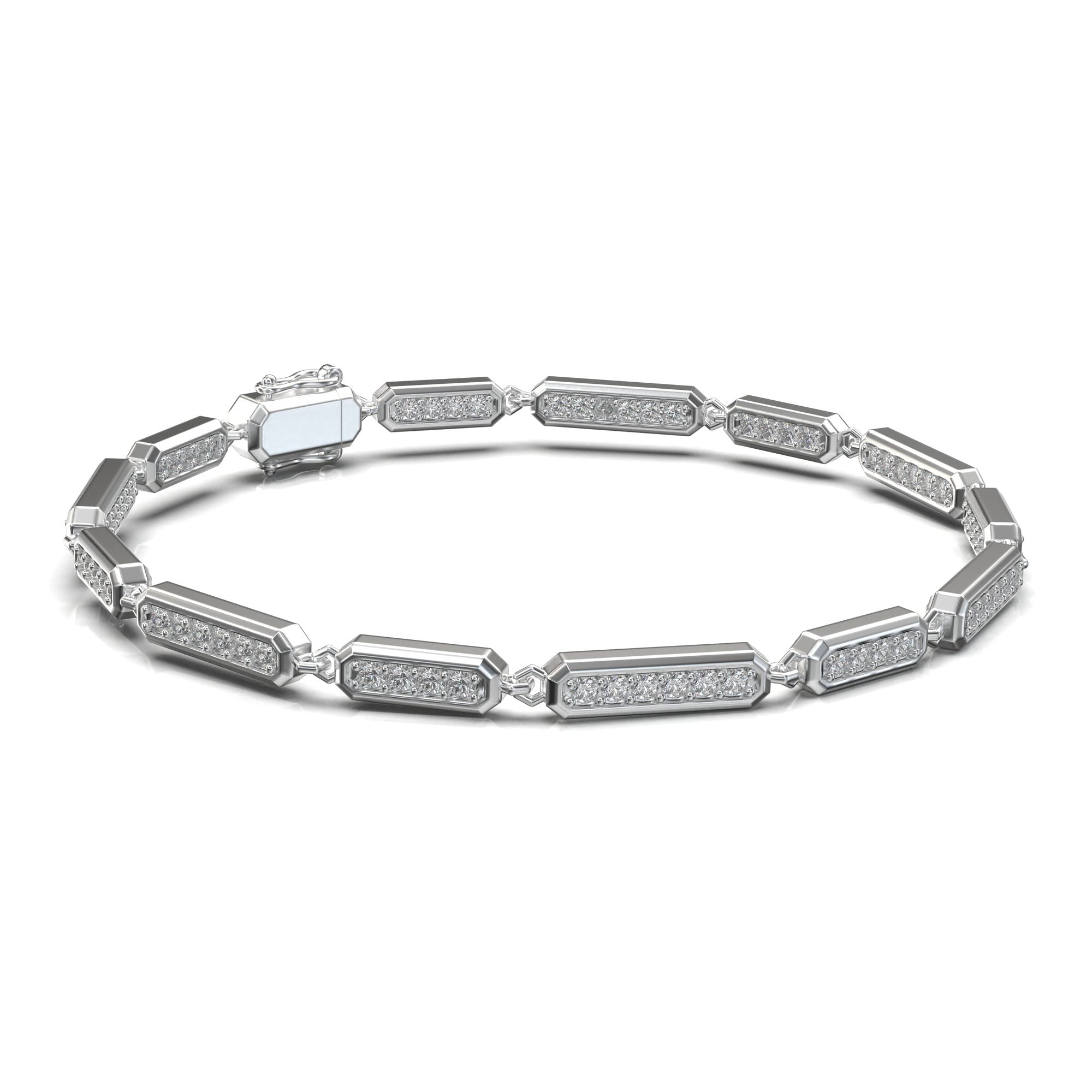 Castor Pavé Bar-Link Bracelet