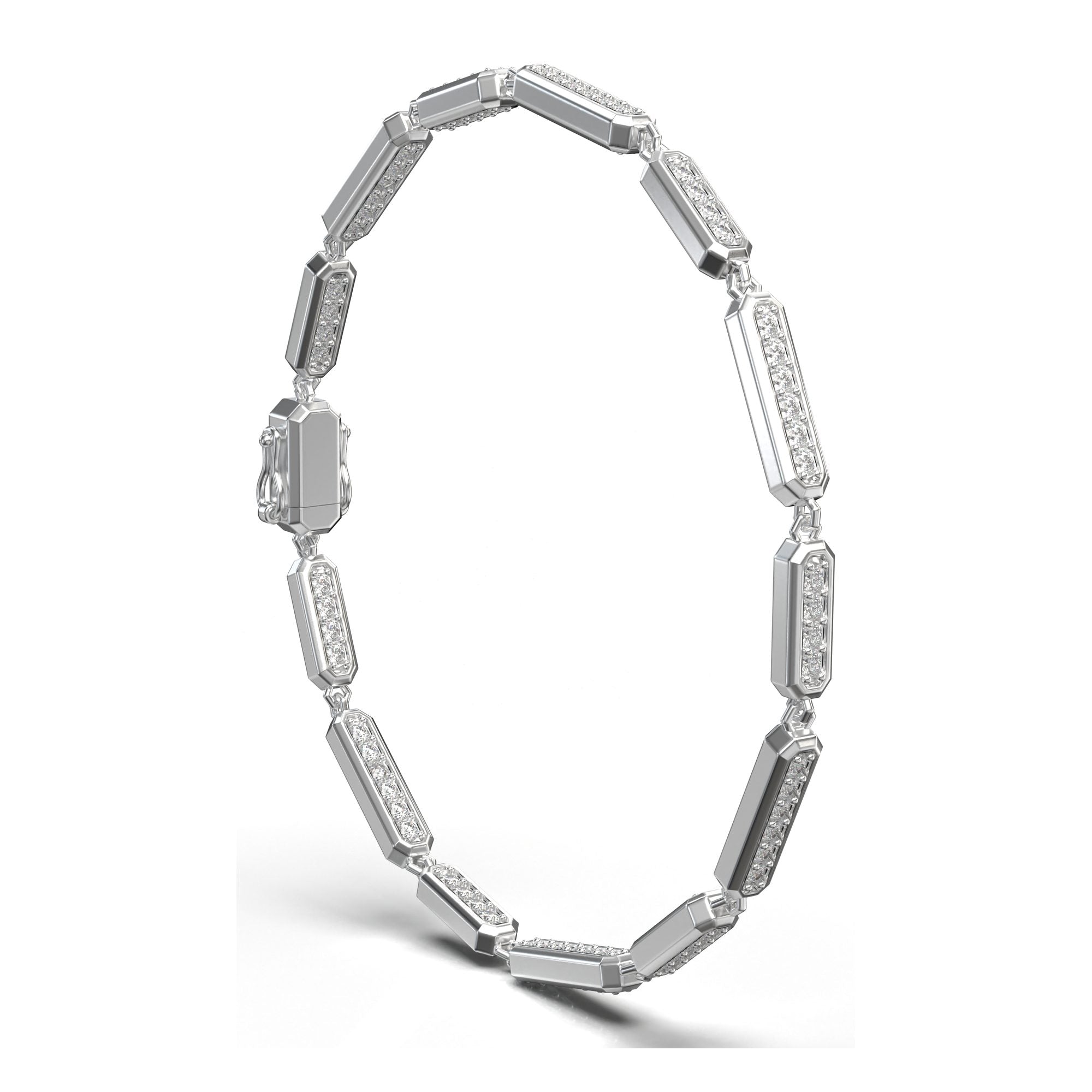 Castor Pavé Bar-Link Bracelet