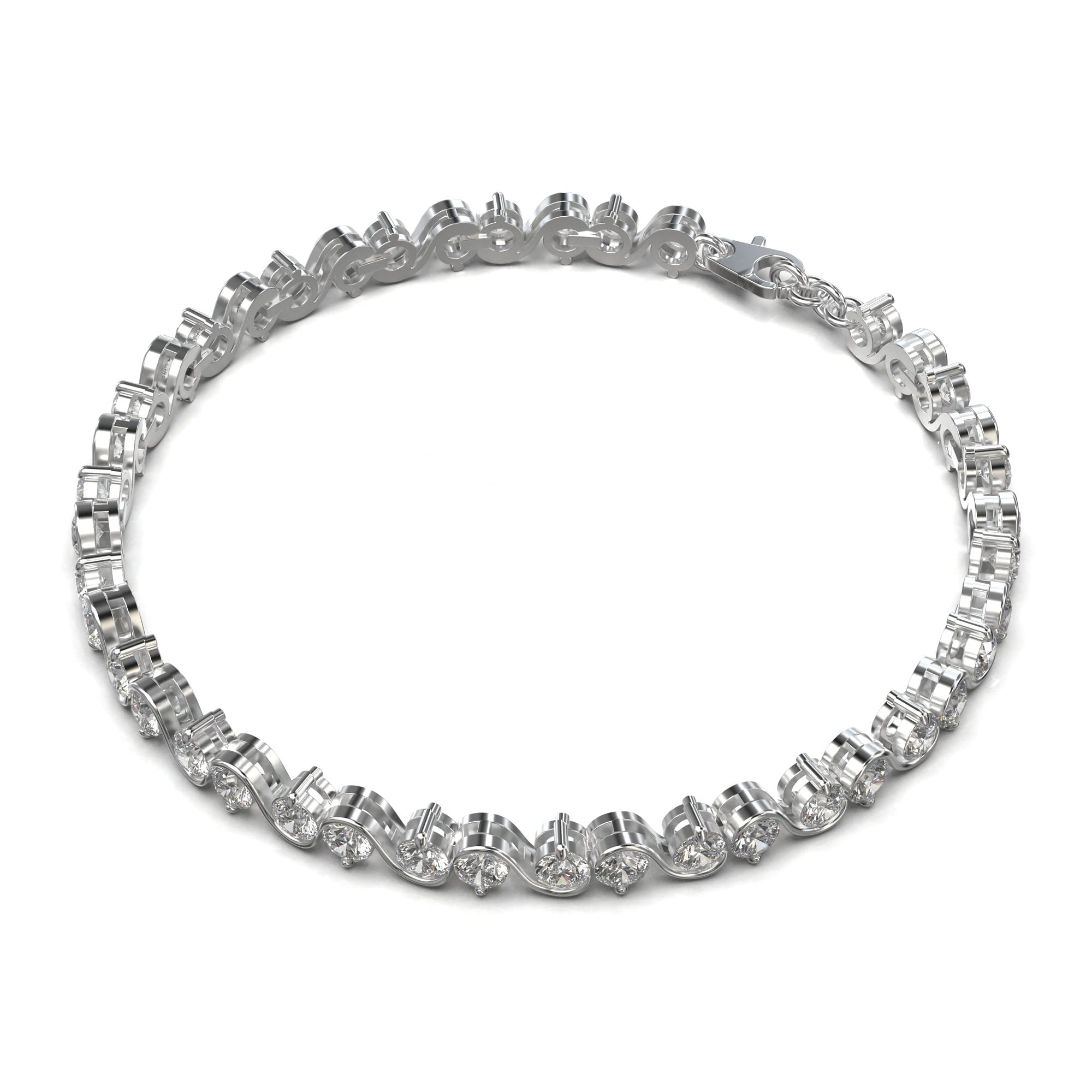 Mira Scroll-Set Line Bracelet