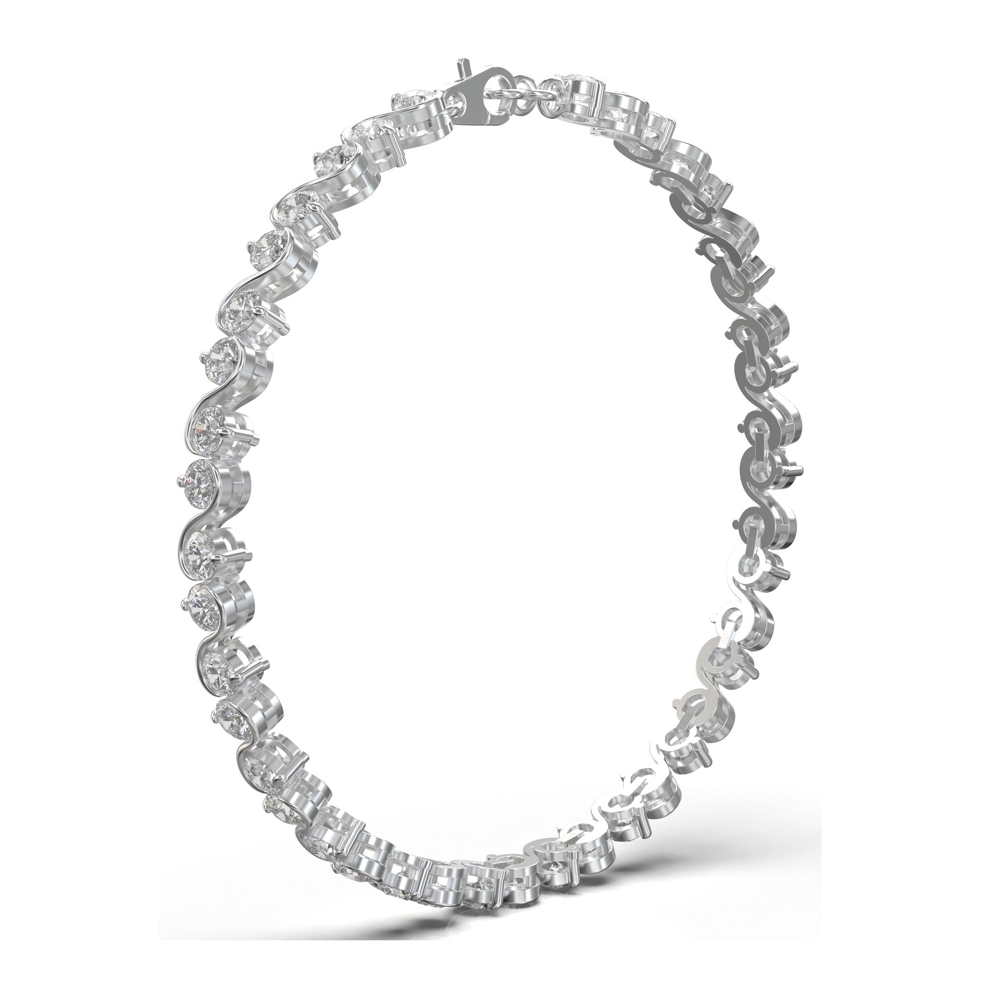 Mira Scroll-Set Line Bracelet