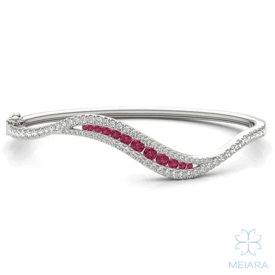 Solis Ruby Feather Bangle