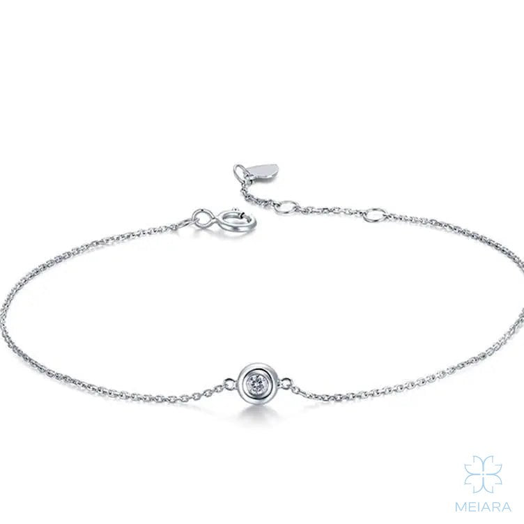 Eve 14k White / Yellow Gold Bezel Set Affordable Gold Bracelet