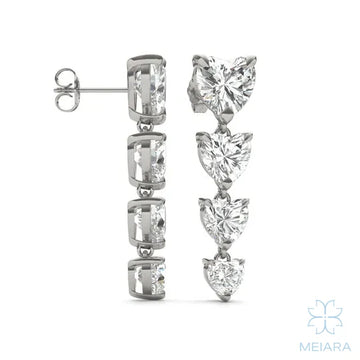 Aria Heart Captivating Four-Stone Graduated Drop Earrings