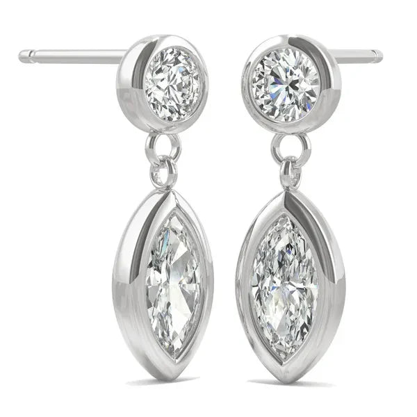 Aria Petite Bezel Drop Earrings — view 4
