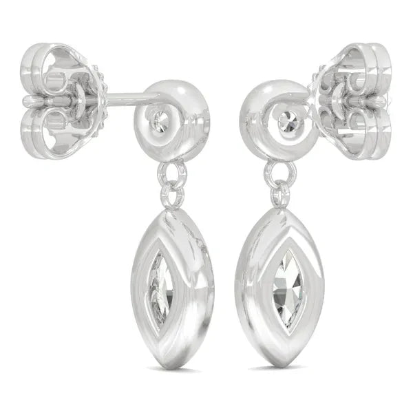 Aria Petite Bezel Drop Earrings — view 5