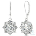 Lyra Brilliant Cluster Halo Drop Earrings