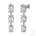 Aria Elongated Oval Three-Stone Graduated Drop Earrings