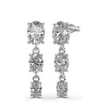 Aria Elongated Oval Three-Stone Graduated Drop Earrings