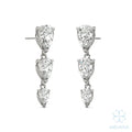Aria Pear Three-Stone Graduated Drop Earrings