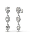 Aria Pear Three-Stone Graduated Drop Earrings