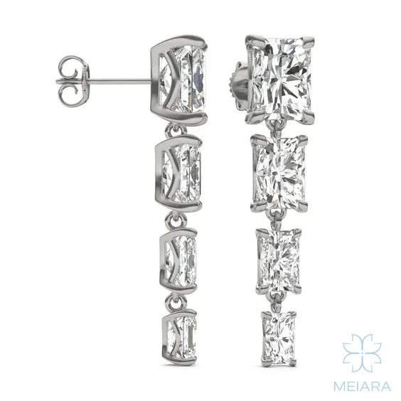 Aria Brilliant Four-Stone Graduated Drop Earrings