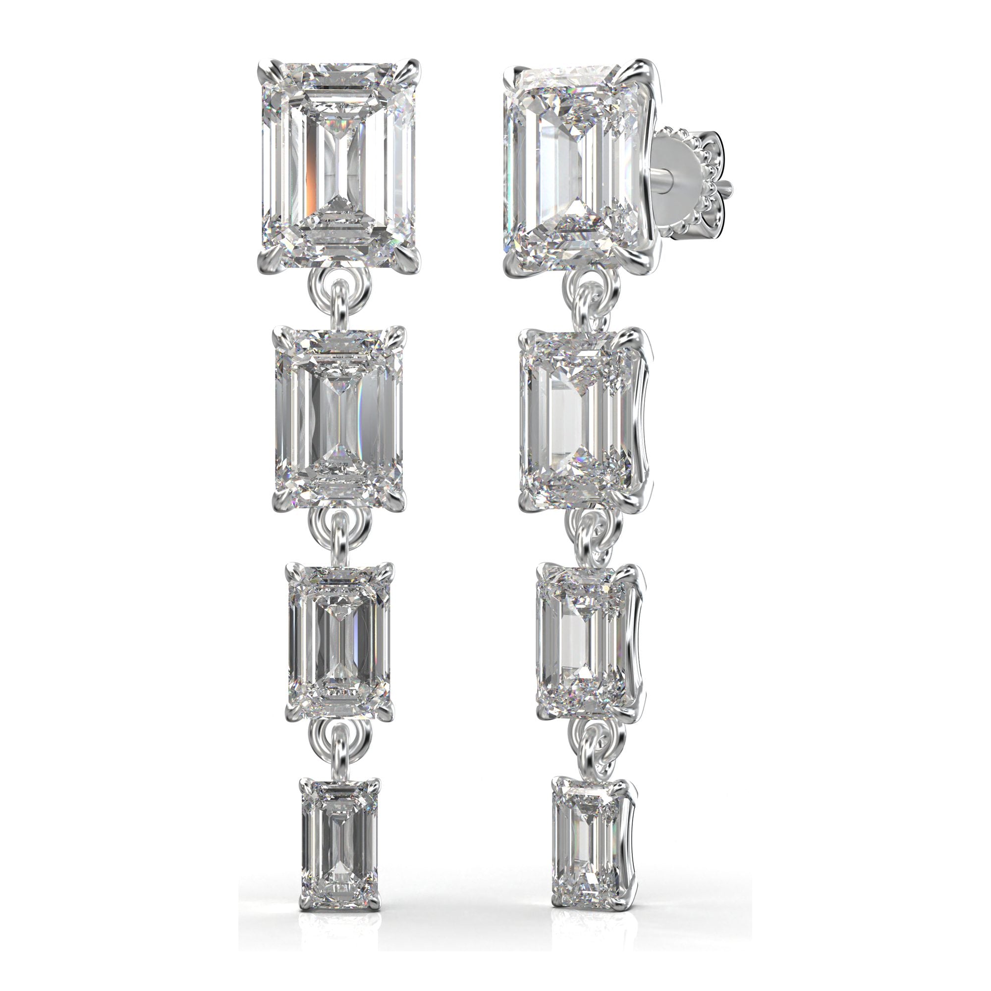 Aria Brilliant Four-Stone Graduated Drop Earrings