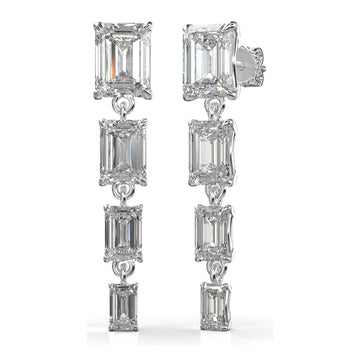 Aria Brilliant Four-Stone Graduated Drop Earrings