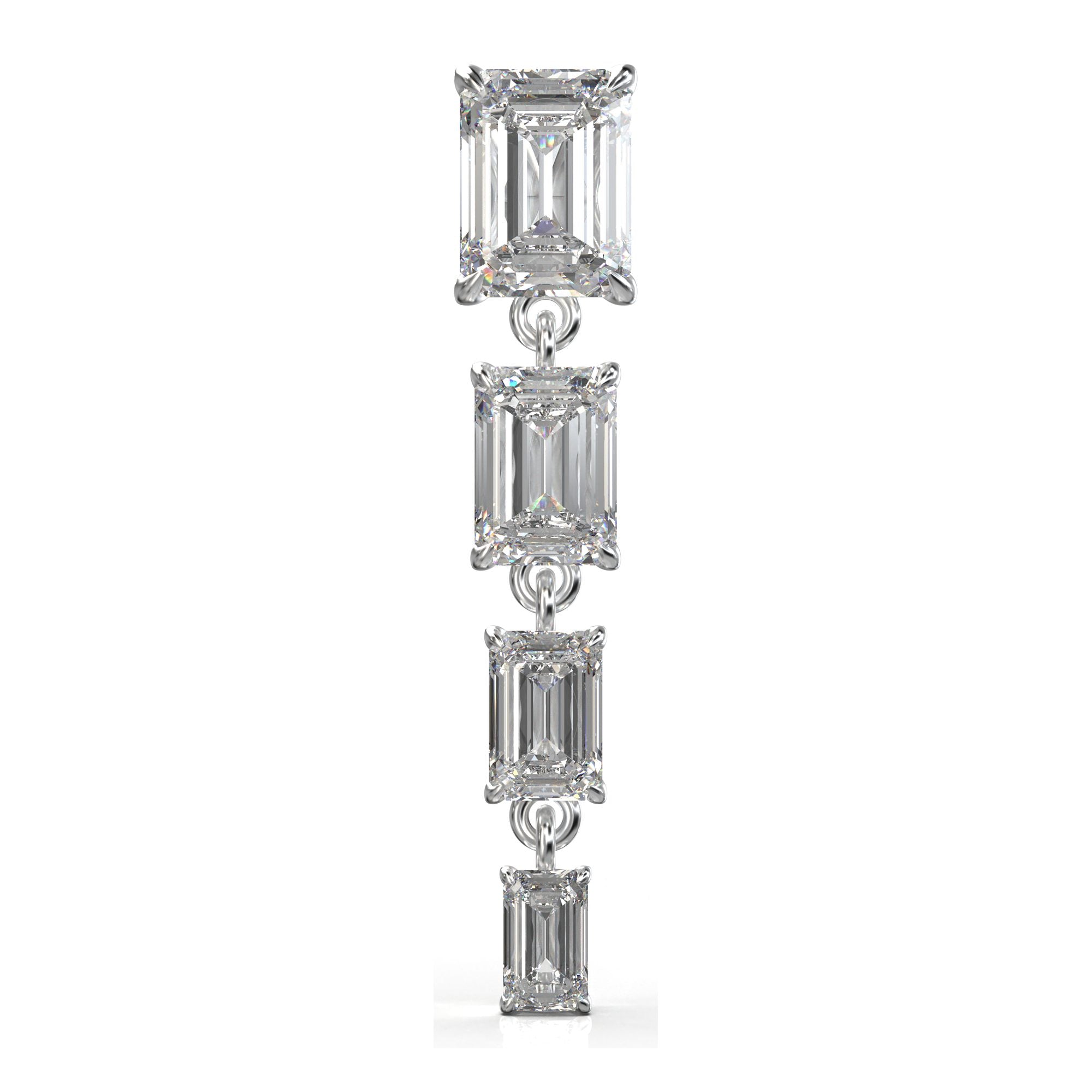 Aria Brilliant Four-Stone Graduated Drop Earrings
