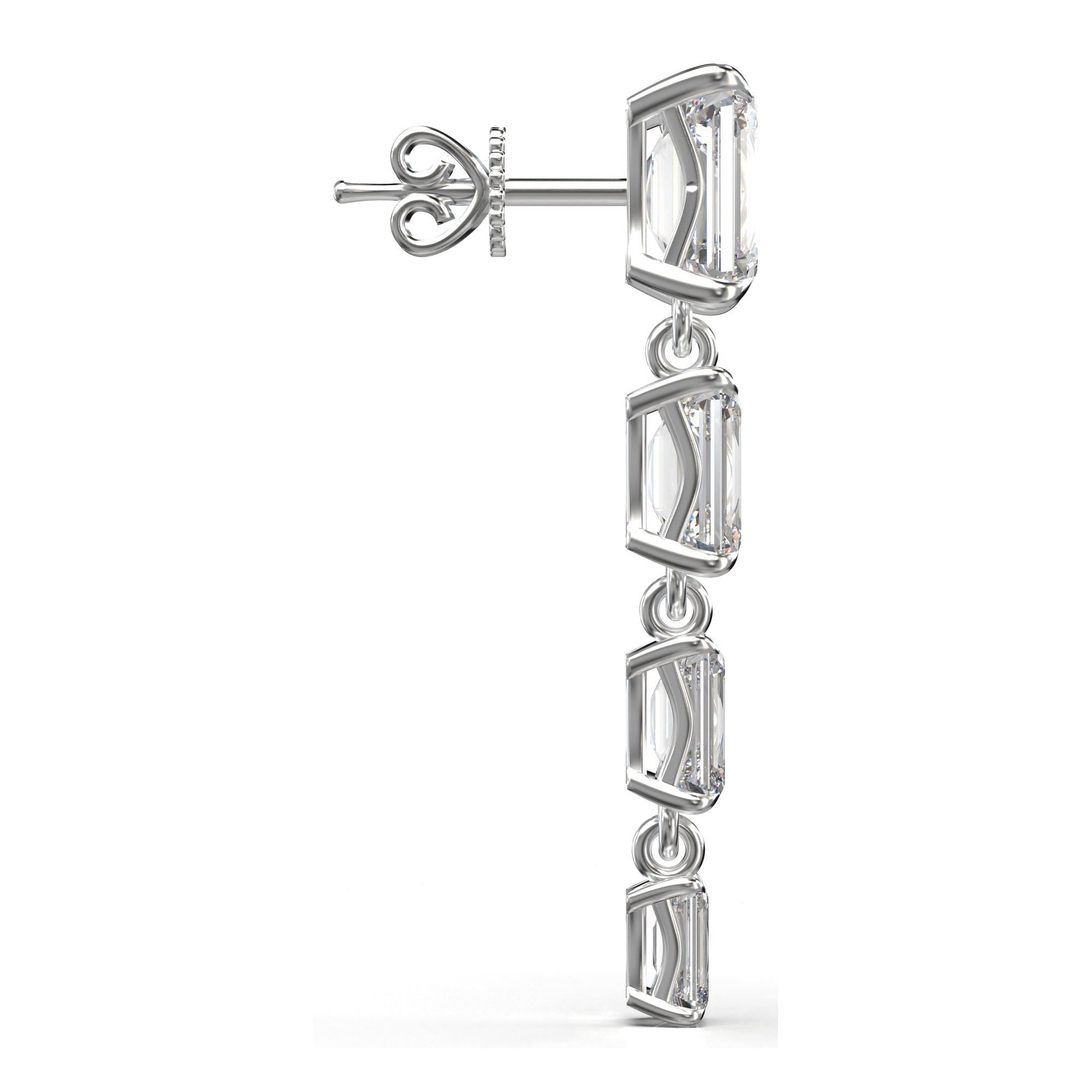 Aria Brilliant Four-Stone Graduated Drop Earrings