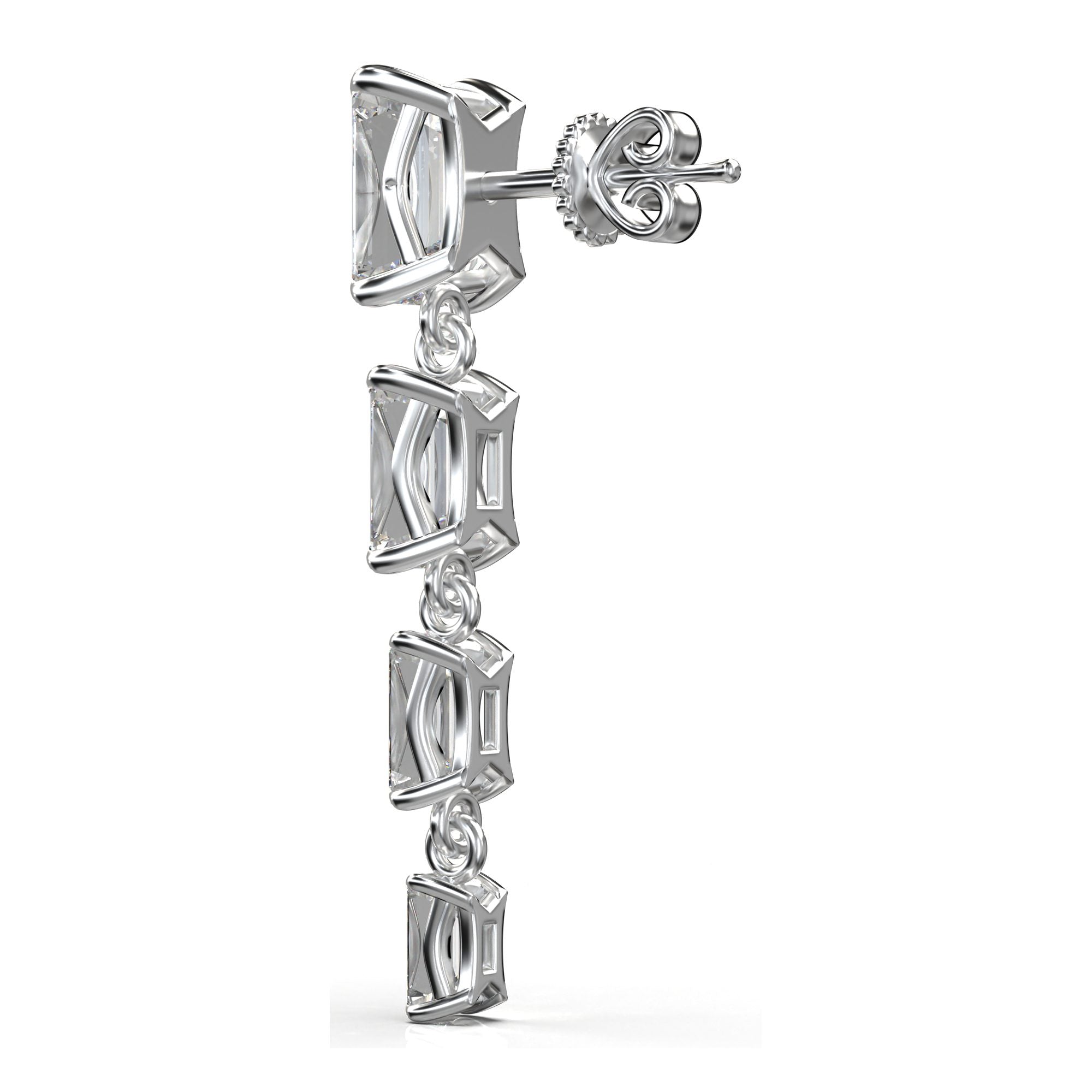 Aria Brilliant Four-Stone Graduated Drop Earrings
