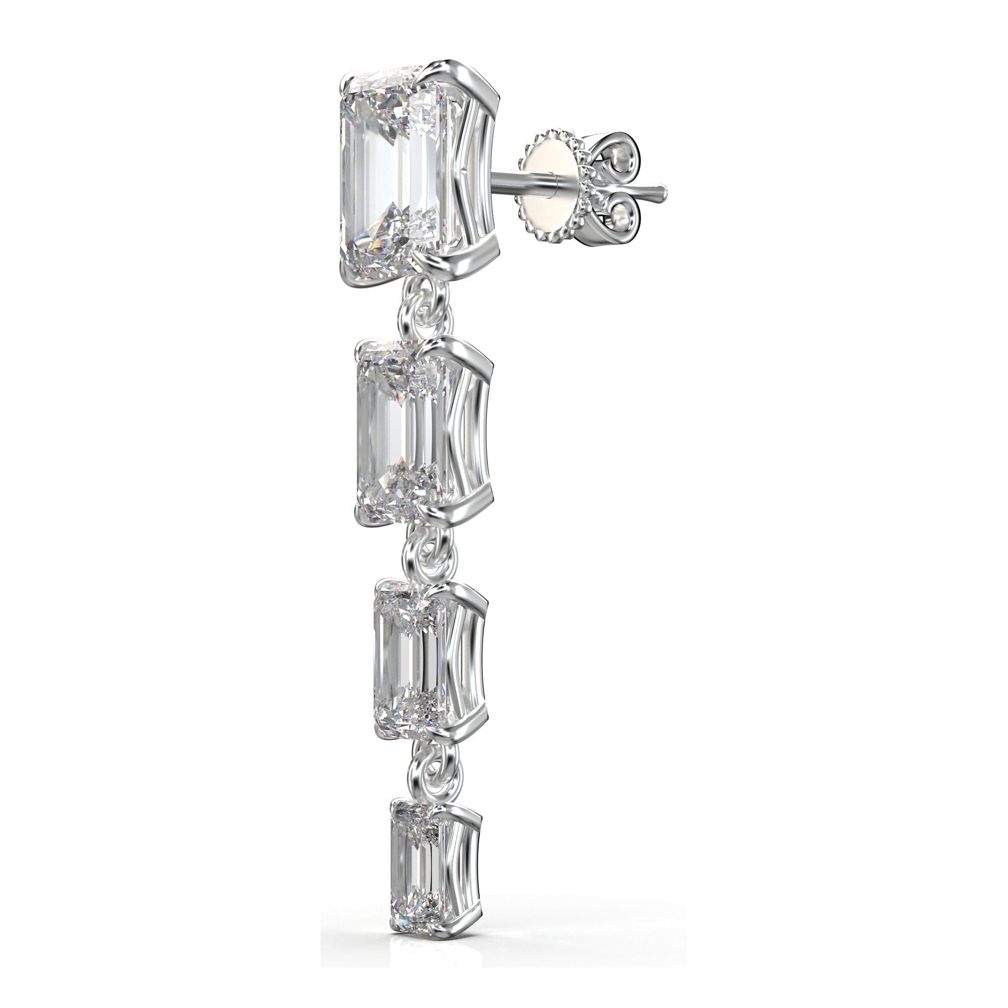 Aria Brilliant Four-Stone Graduated Drop Earrings