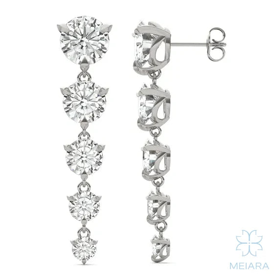 Aria Round Brilliant Five-Stone Graduated Drop Earrings