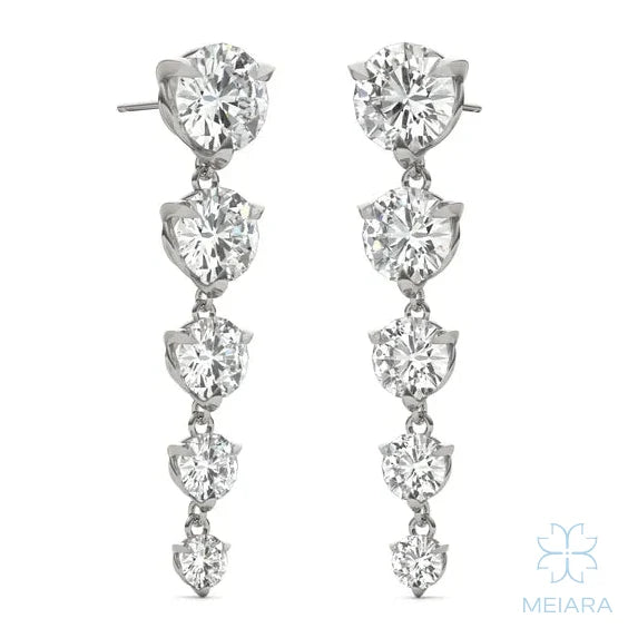 Aria Round Brilliant Five-Stone Graduated Drop Earrings