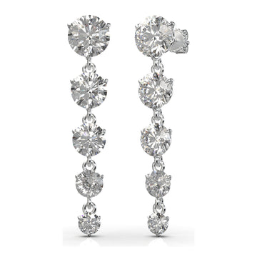 Aria Round Brilliant Five-Stone Graduated Drop Earrings