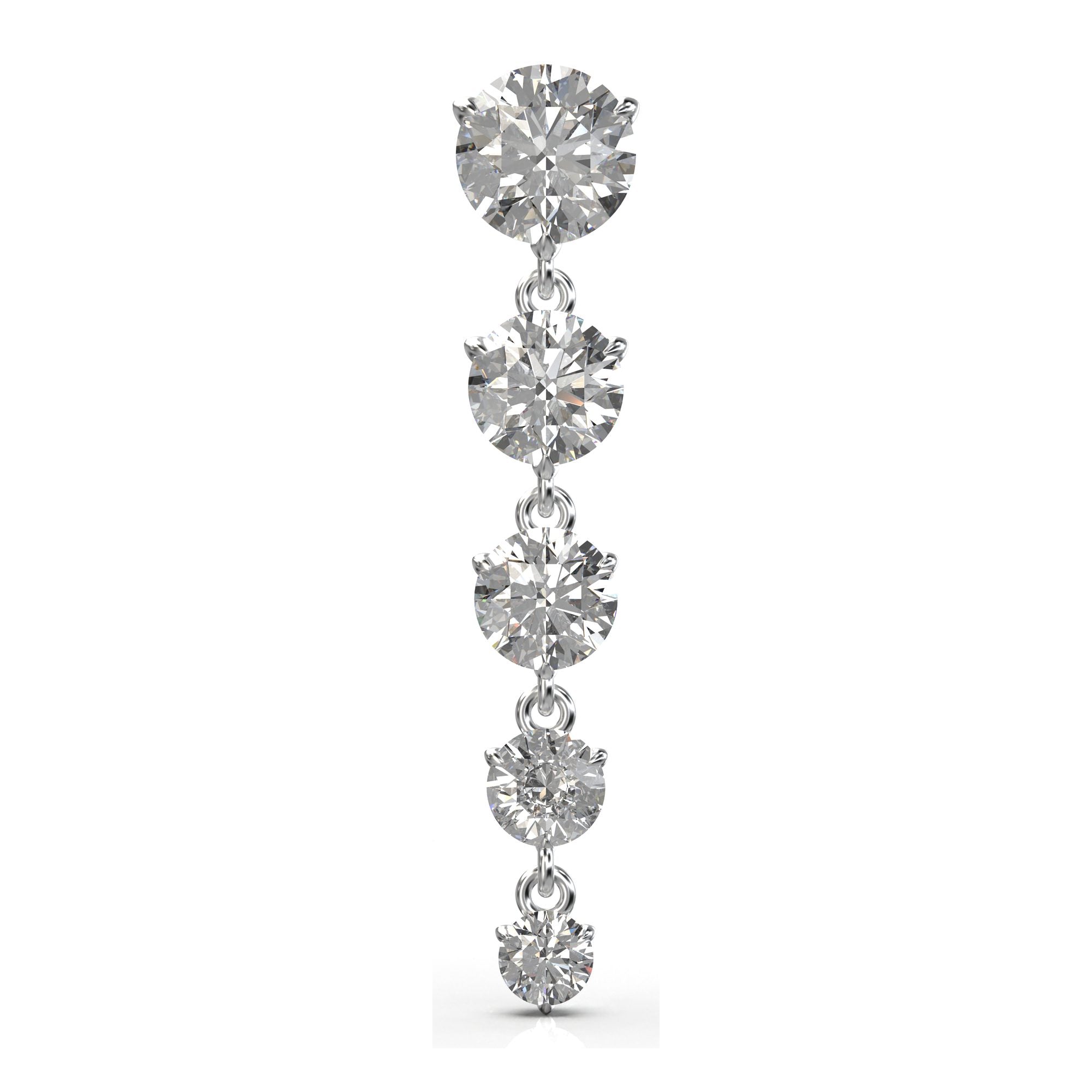 Aria Round Brilliant Five-Stone Graduated Drop Earrings