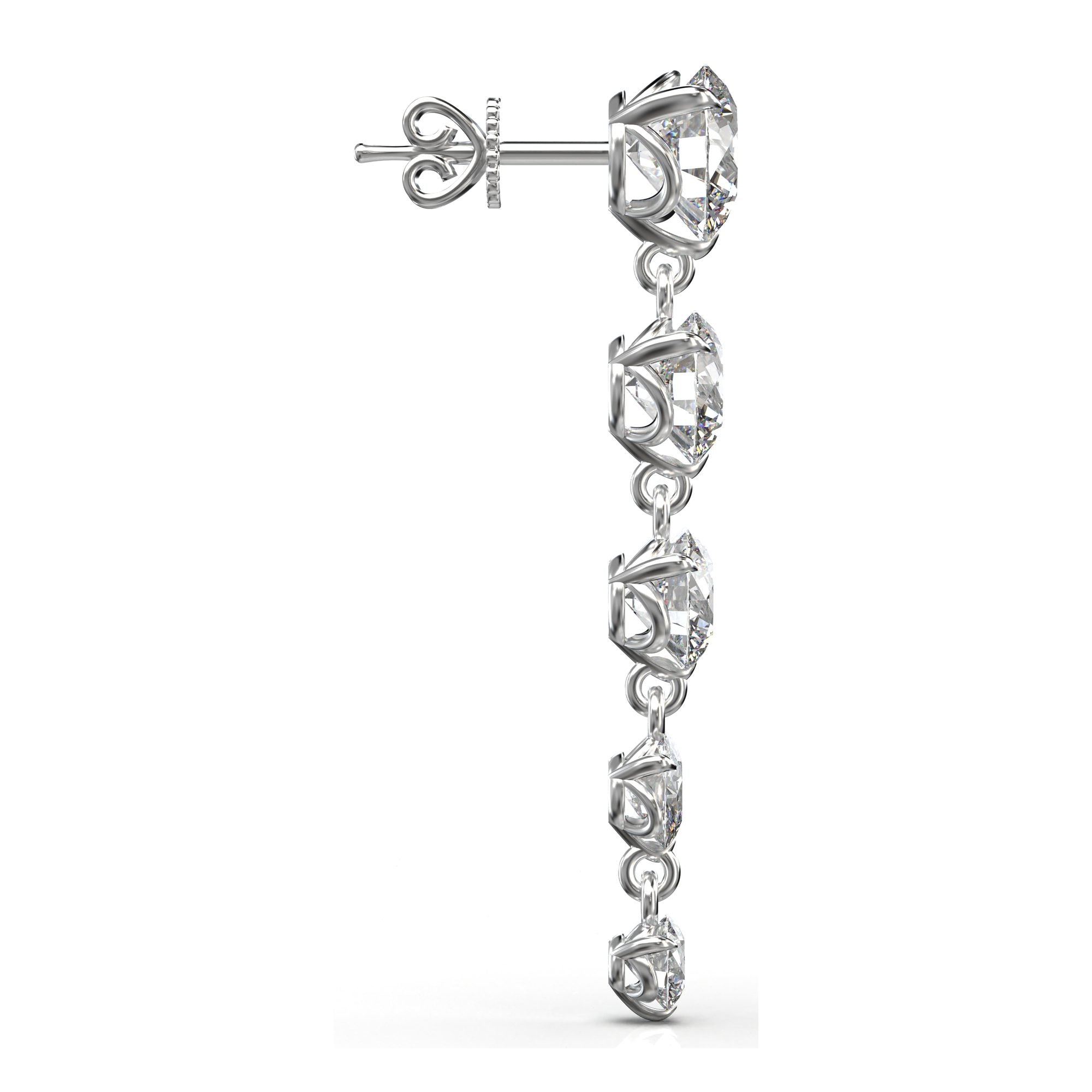 Aria Round Brilliant Five-Stone Graduated Drop Earrings