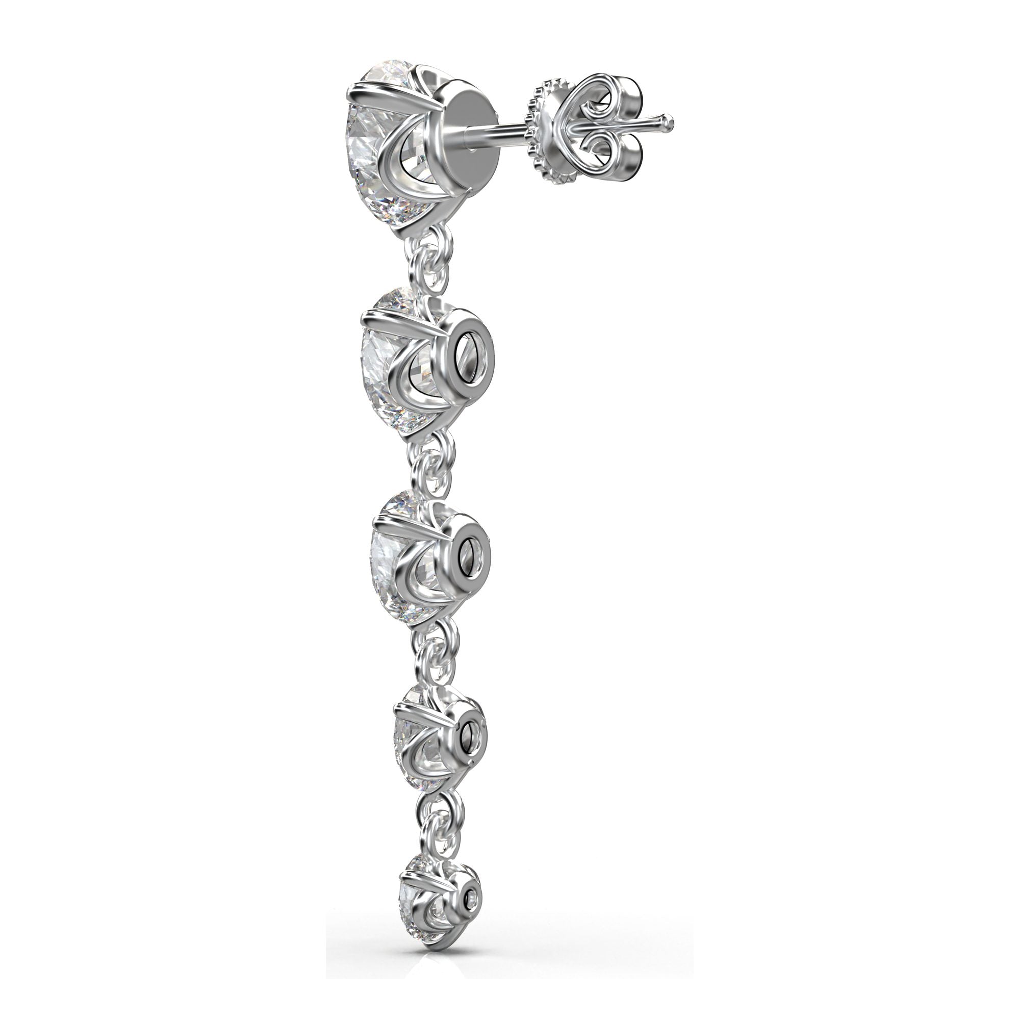 Aria Round Brilliant Five-Stone Graduated Drop Earrings