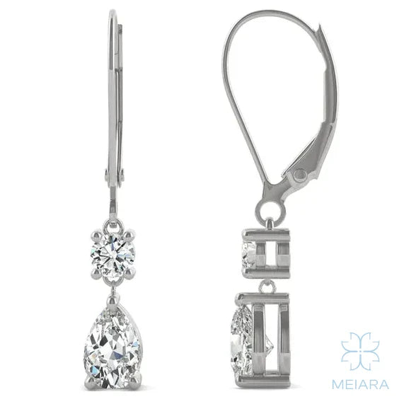 Aria Two Stone Classic Lback Drop Earrings