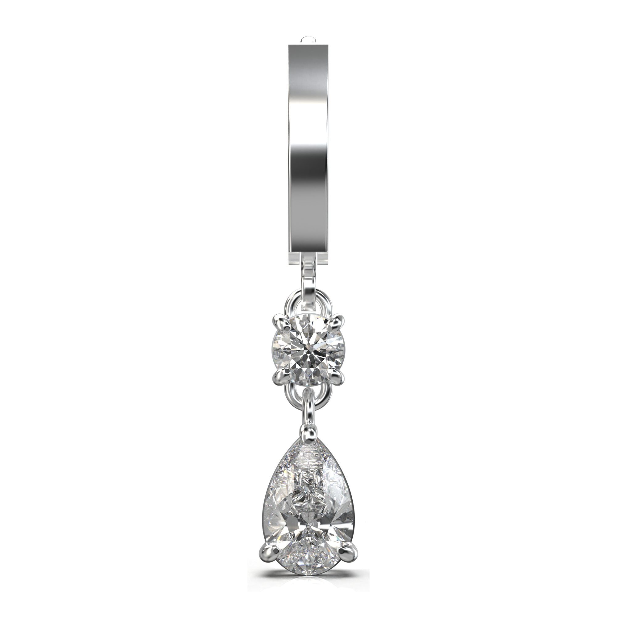 Aria Two Stone Classic Lback Drop Earrings