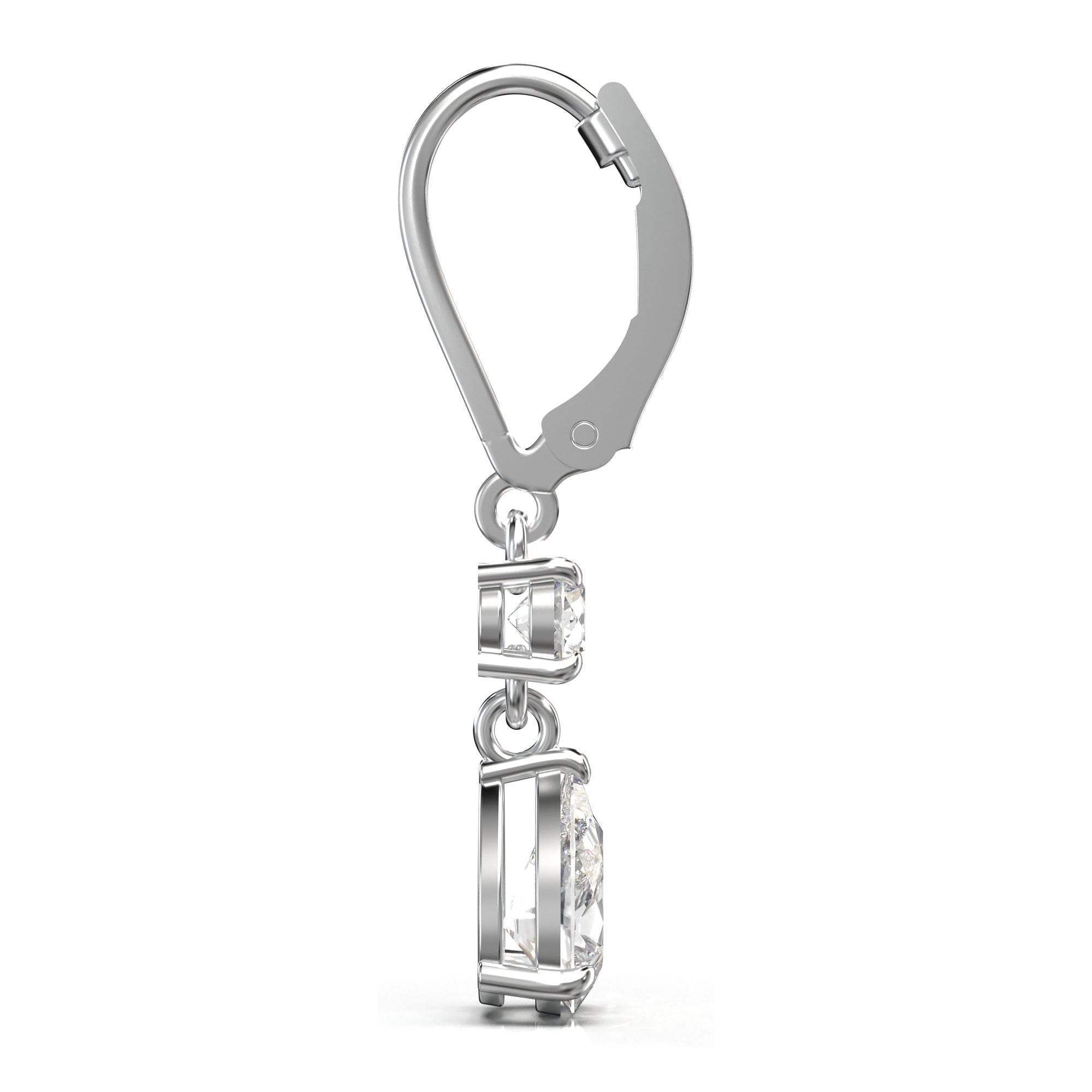 Aria Two Stone Classic Lback Drop Earrings