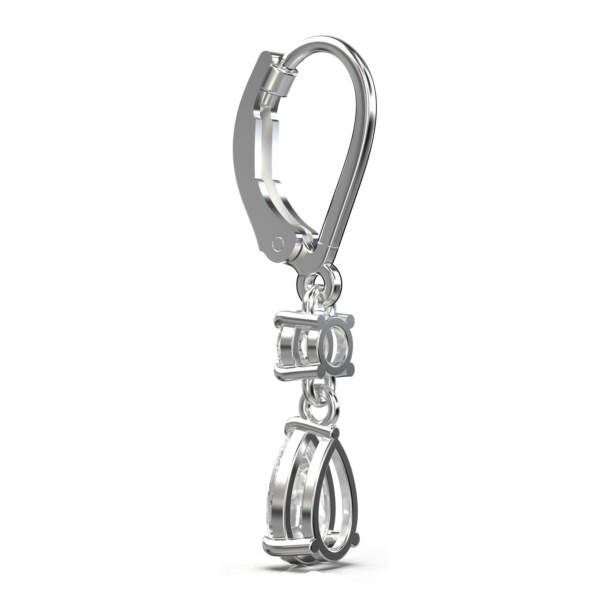 Aria Two Stone Classic Lback Drop Earrings