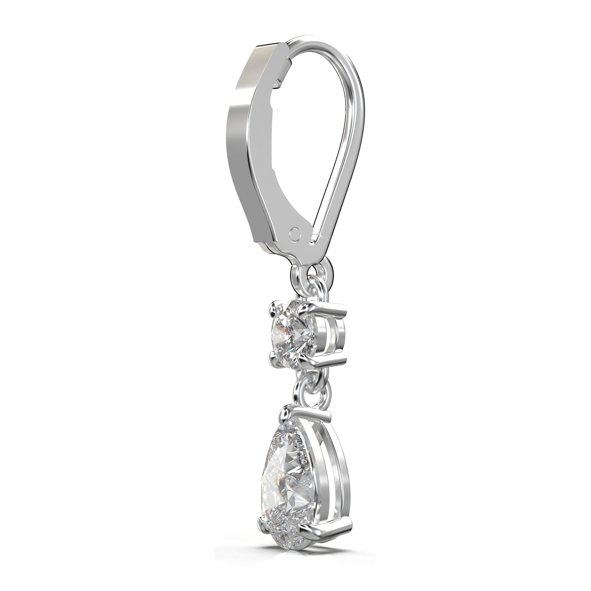 Aria Two Stone Classic Lback Drop Earrings