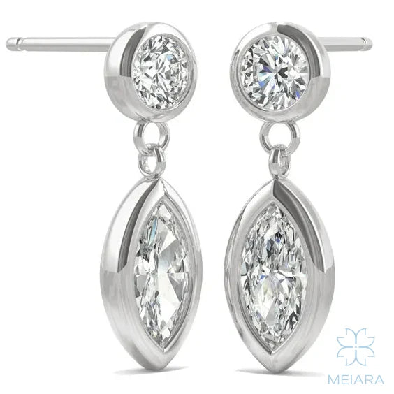 Aria Sleek Bezel Drop Earrings
