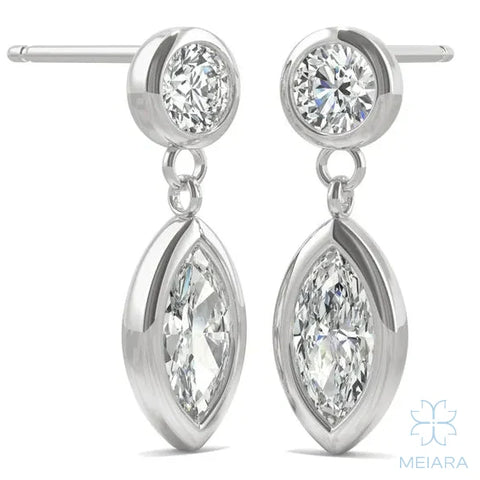 Aria Sleek Bezel Drop Earrings