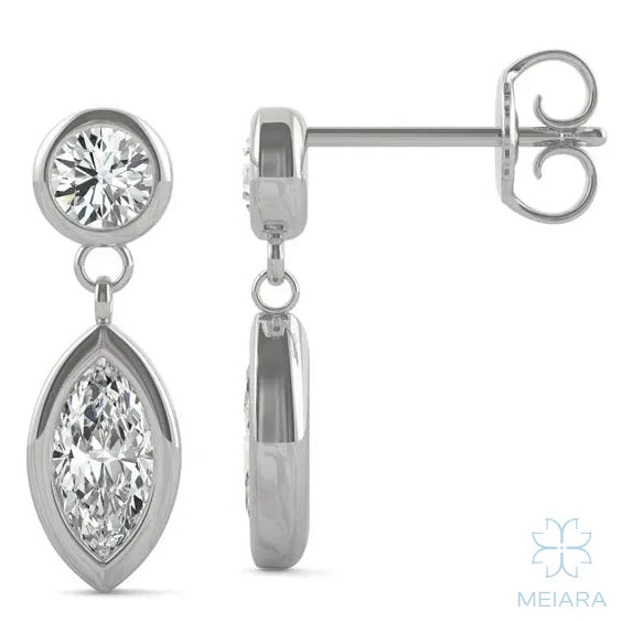 Aria Sleek Bezel Drop Earrings