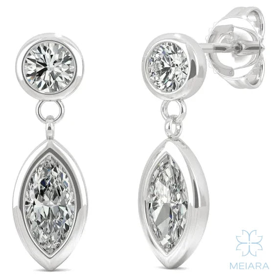 Aria Sleek Bezel Drop Earrings