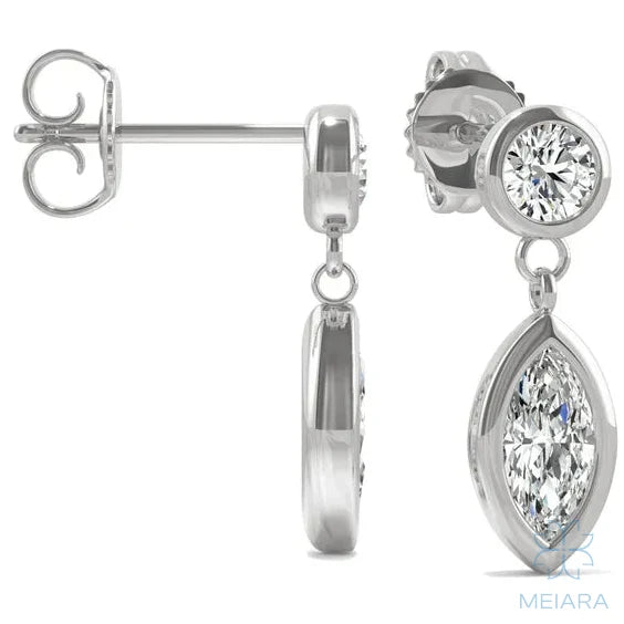 Aria Sleek Bezel Drop Earrings