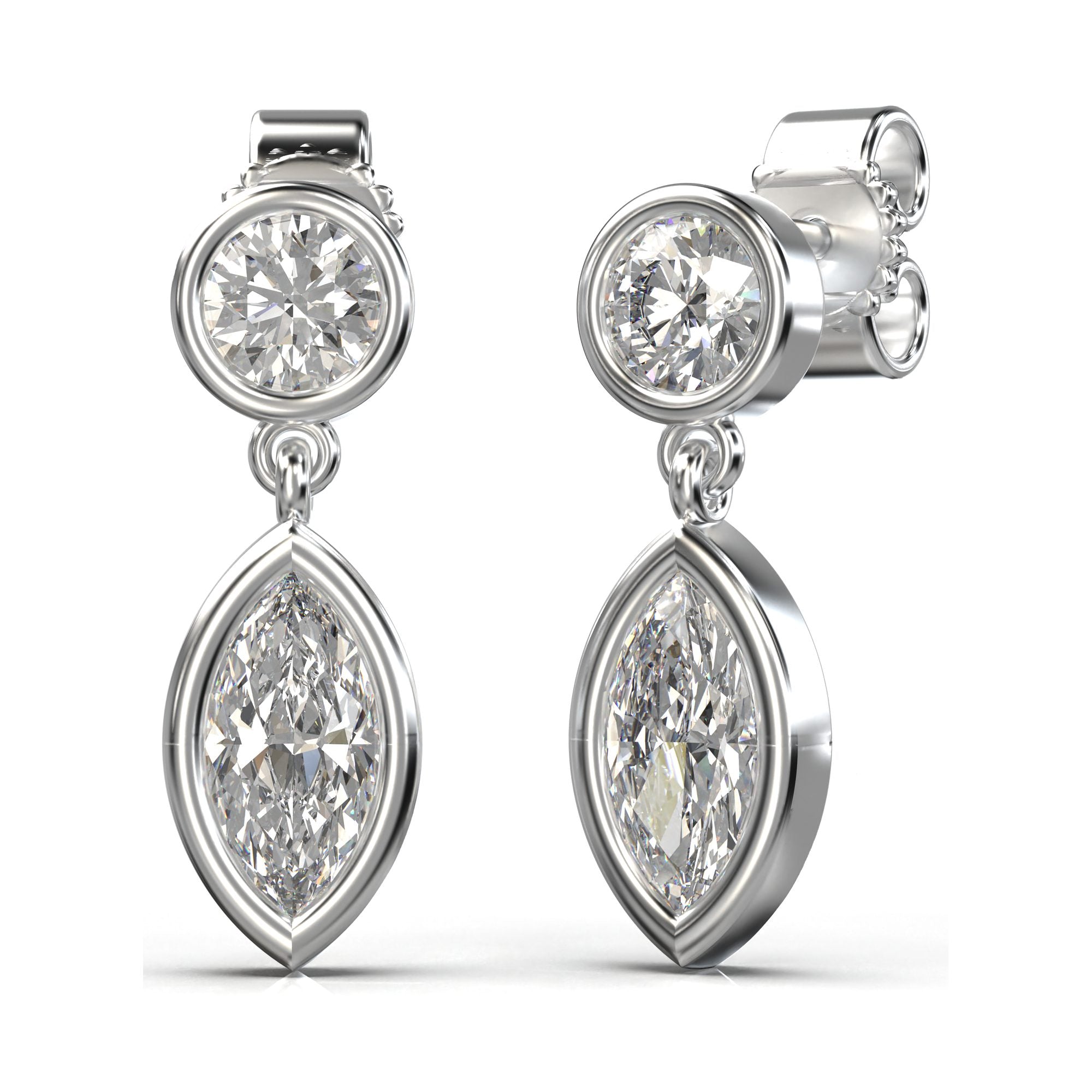 Aria Sleek Bezel Drop Earrings