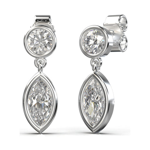 Aria Sleek Bezel Drop Earrings