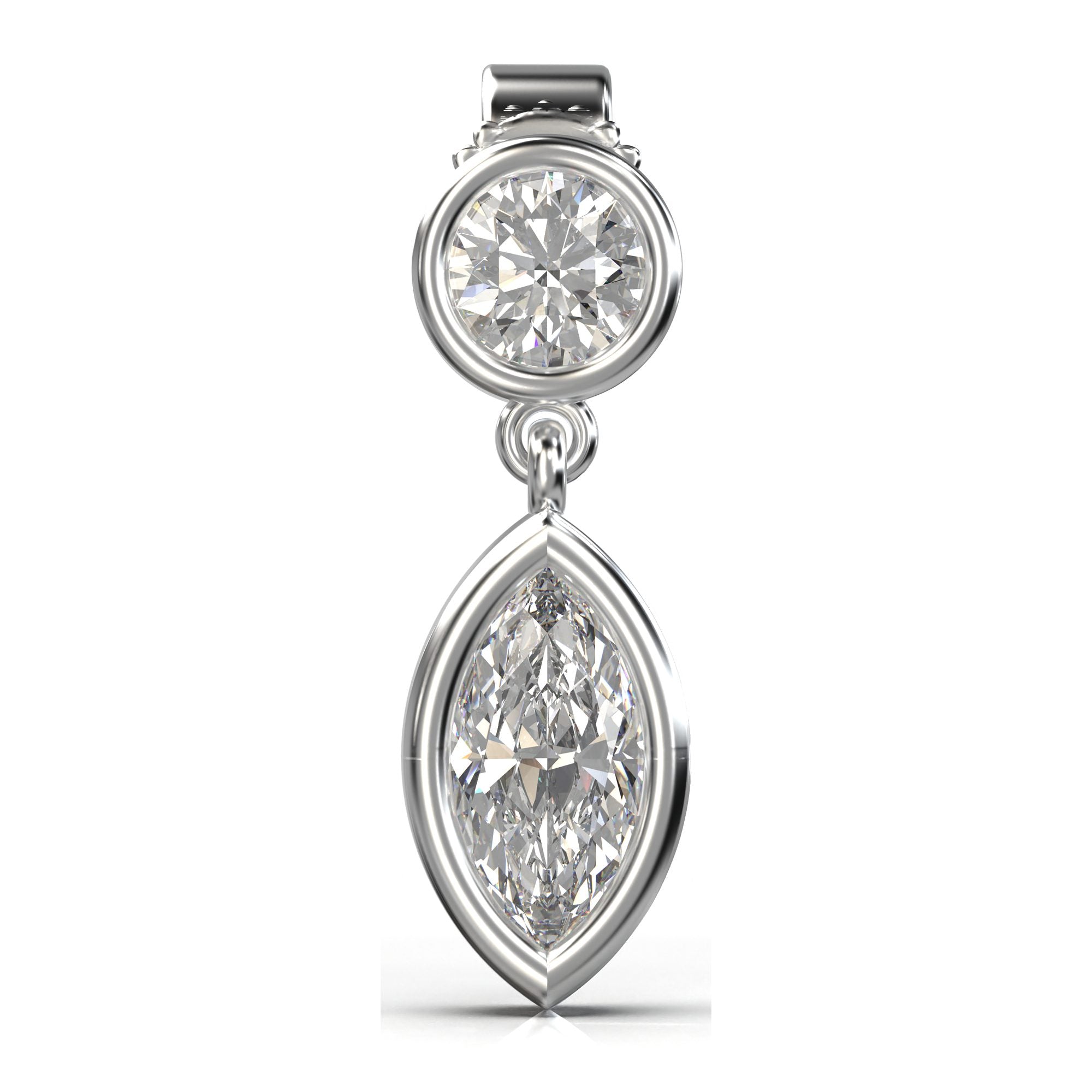 Aria Sleek Bezel Drop Earrings