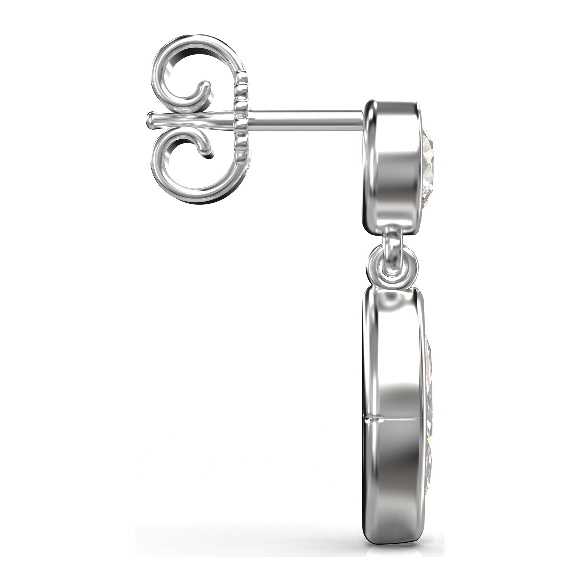 Aria Sleek Bezel Drop Earrings