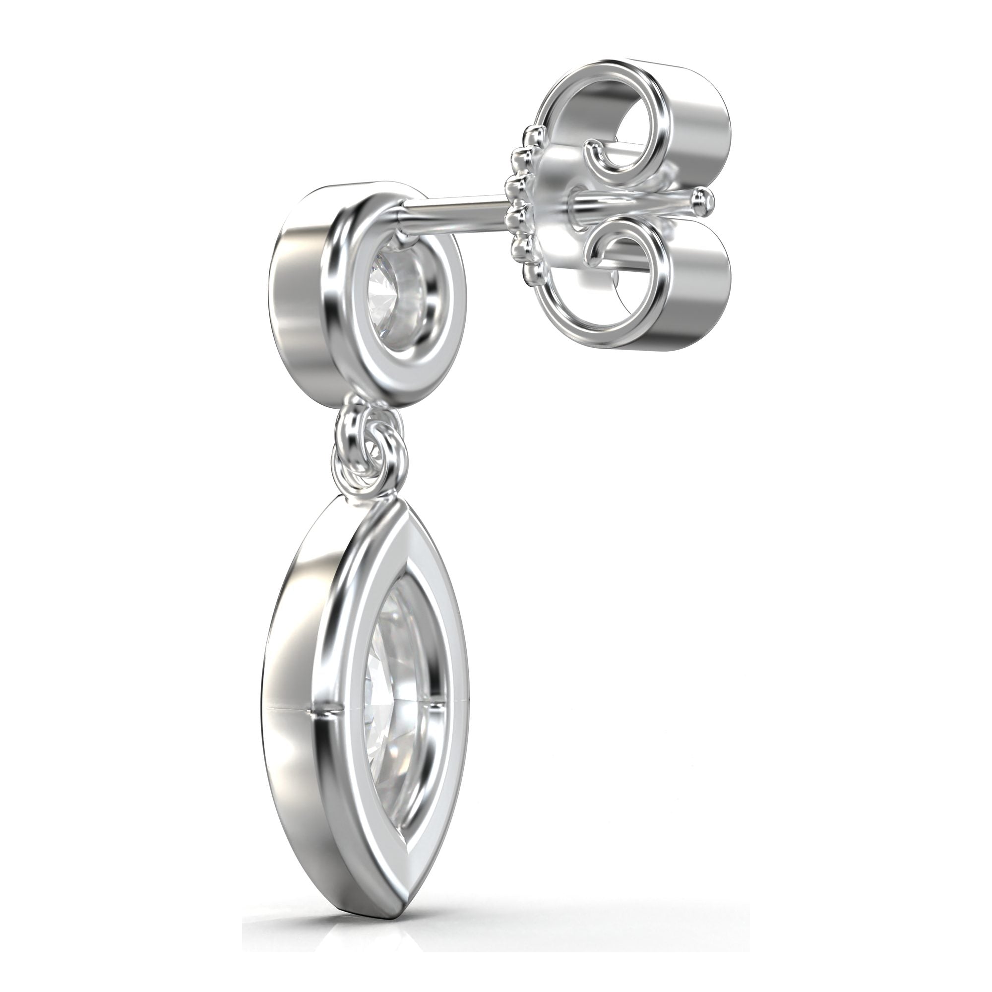 Aria Sleek Bezel Drop Earrings