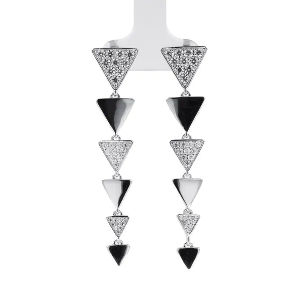 Aria Starlight Triangle Drop Earrings — view 1