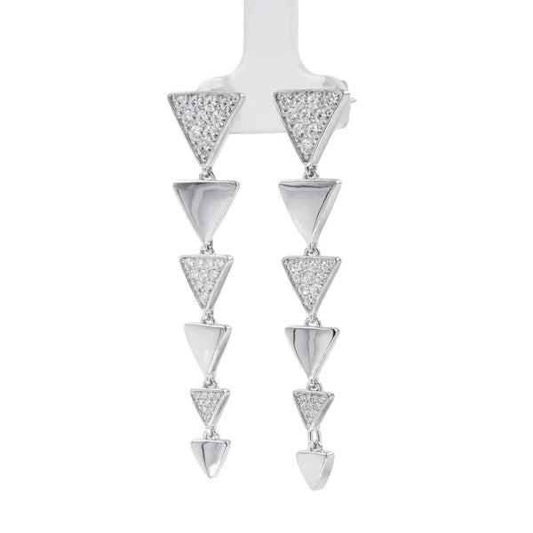 Aria Starlight Triangle Drop Earrings — view 2