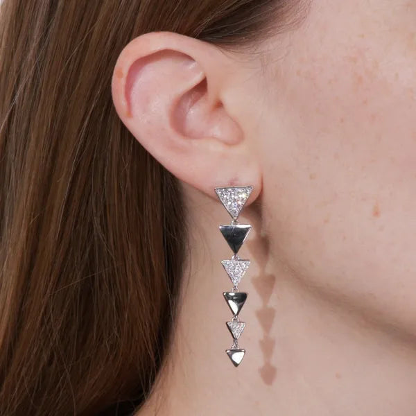 Aria Starlight Triangle Drop Earrings — view 3