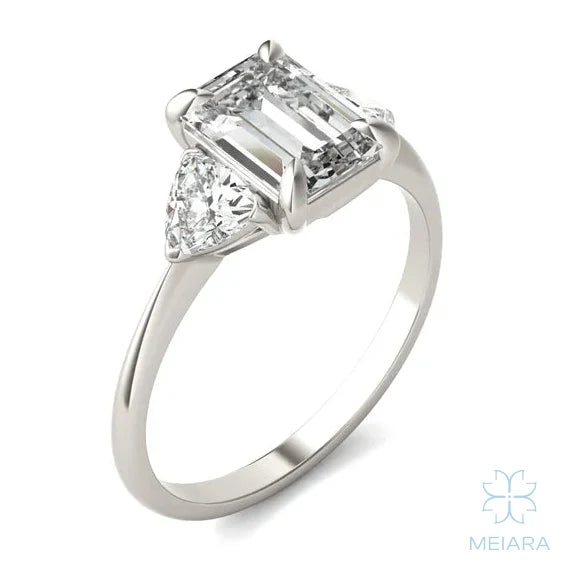 Eve Emerald Claw Prong Three-Stone Ring