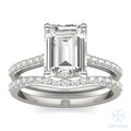 Eve Emerald Radiant Side-Stone Bridal Set