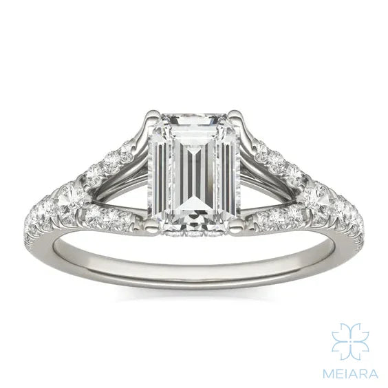 Eve Emerald Classic Two Stone Engagement Ring