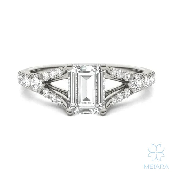 Eve Emerald Classic Two Stone Engagement Ring